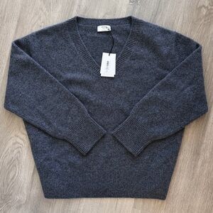 NWT Plush Cashmere Oversized V-Neck Sweater